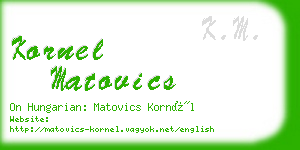 kornel matovics business card